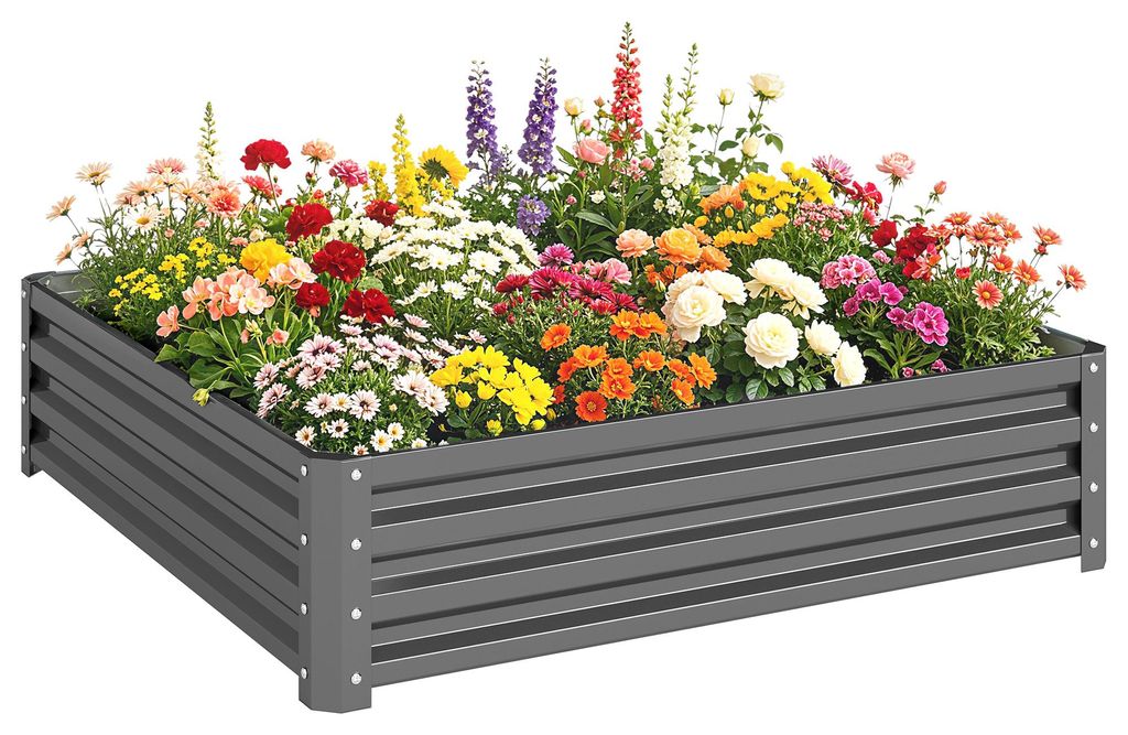 Parterre de jardin Outsunny, bac à fleurs avec structure en Image du produit 