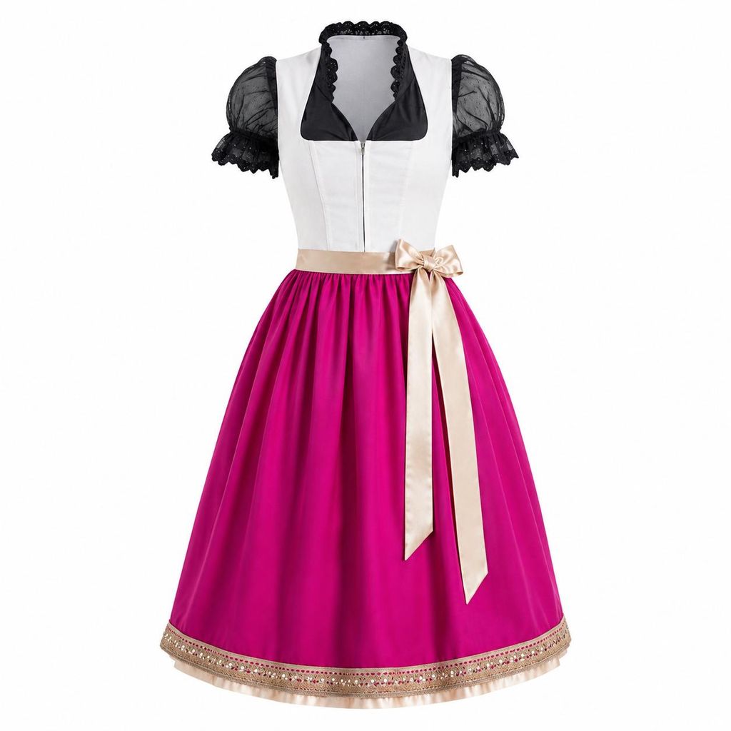 2-teiliges Trachtenkleid (Kleid + Schürze) in Produktbild  KI-generiertes Bild