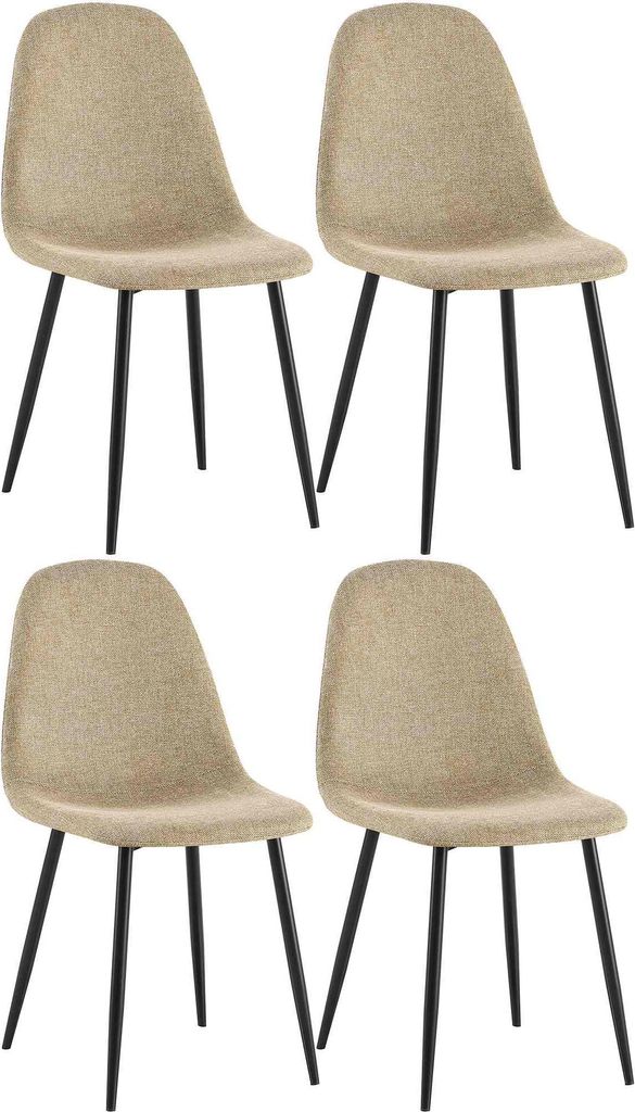 CLP 4er Set Esszimmerstühle Napier gepolstert bis 150 kg belastbar taupe Material Stoff