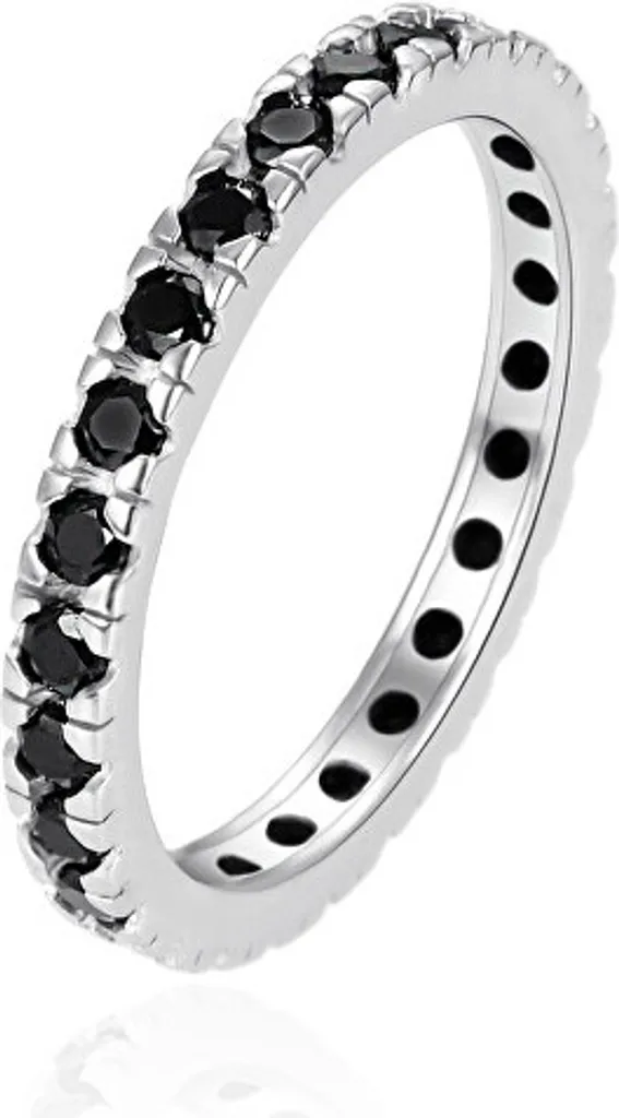 Anello d'Élite Argento 925 Zirconi Neri AGT-R16BK | Eleganza Senza Tempo