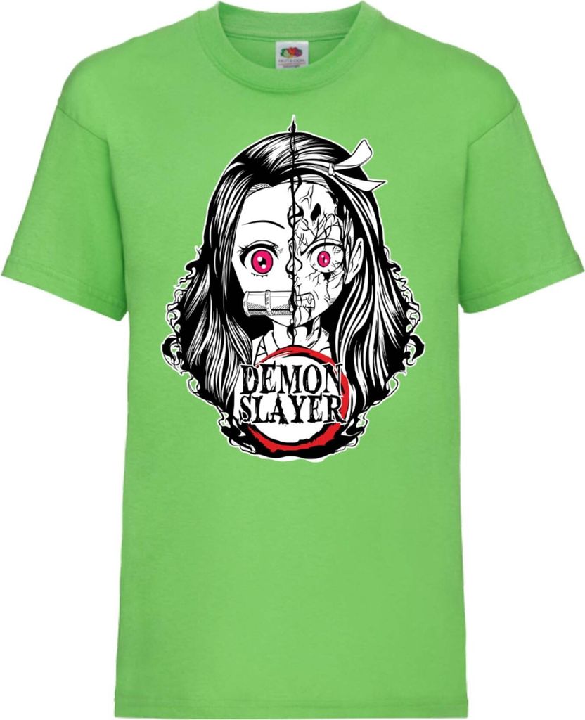 Kinder T-Shirt Demon Anime Slayer Nezuko Kamado 03 Chosen Demon, 3-4 Jahr - 104 / Lime