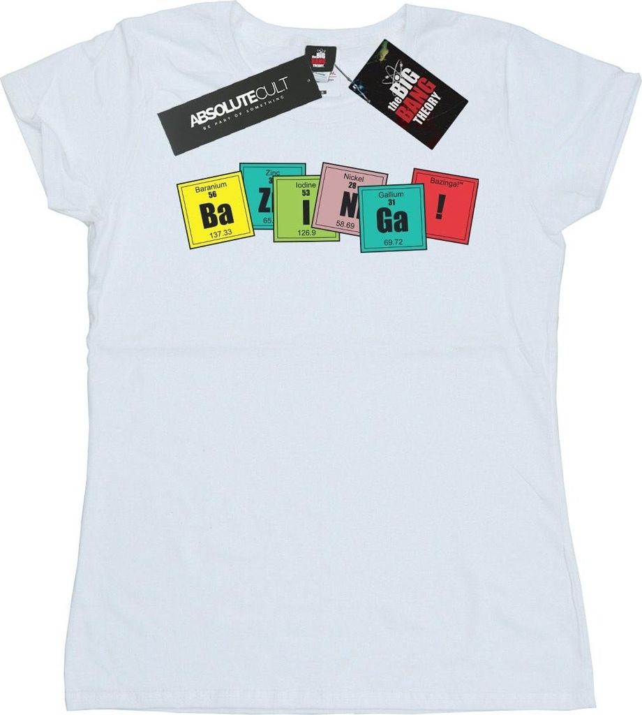 The Big Bang Theory - "Bazinga" T-Shirt für Damen BI9692 (XL) (Weiß)