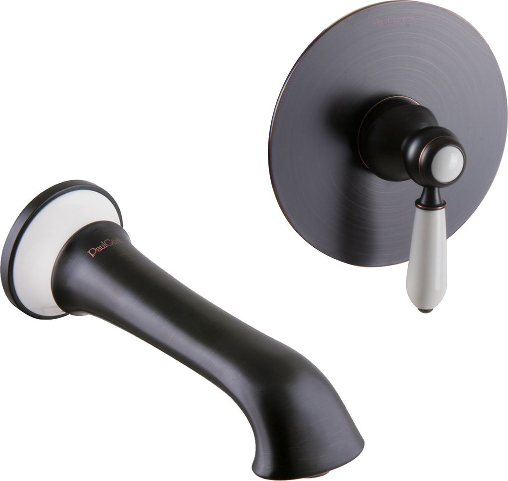 PaulGurkes Unterputz 2-Loch Waschtischarmatur Schwarz Nostalgie Einhandmischer