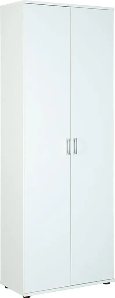 Armoire Blanche Arta avec 5 Tablettes Robustes - Meuble de Rangement Slim