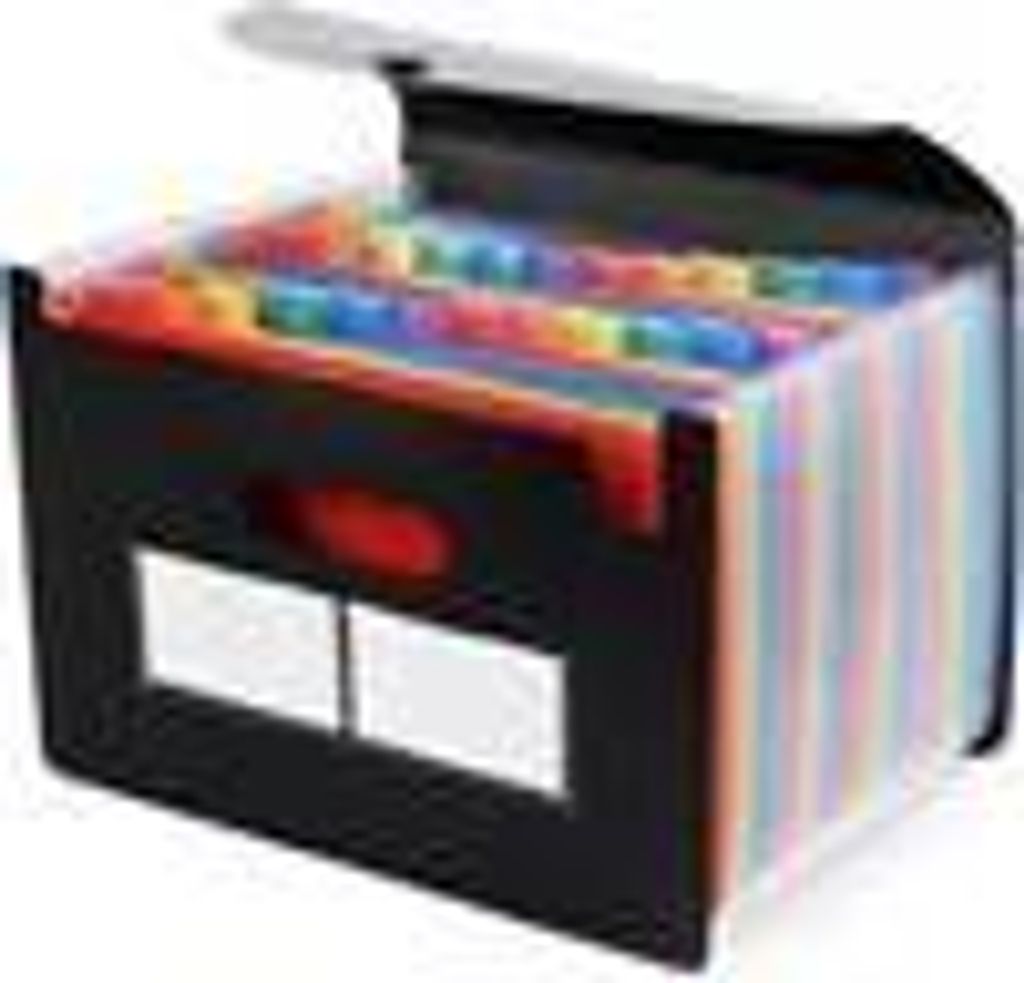 A4 Dokumentenmappe/Ordner A4. 24 Fächer Sortiermappe Dokumentenmappe Projektmappe Fächermappe Ordnungsmappe mit bunten Labeln für Erkennung