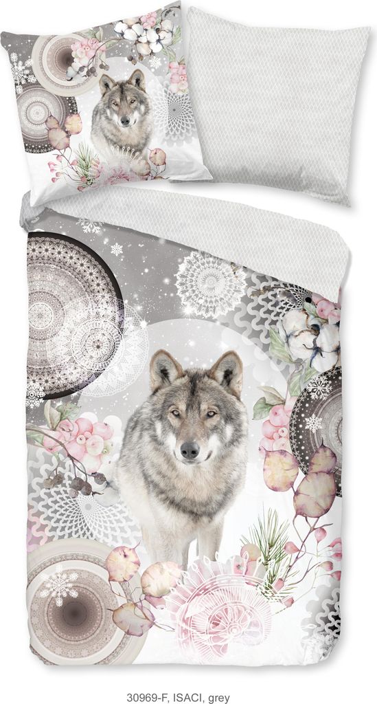 Duvet cover HIP 135x200 + 1* 80x80 cm - mandalas and a wolf Produktbild 