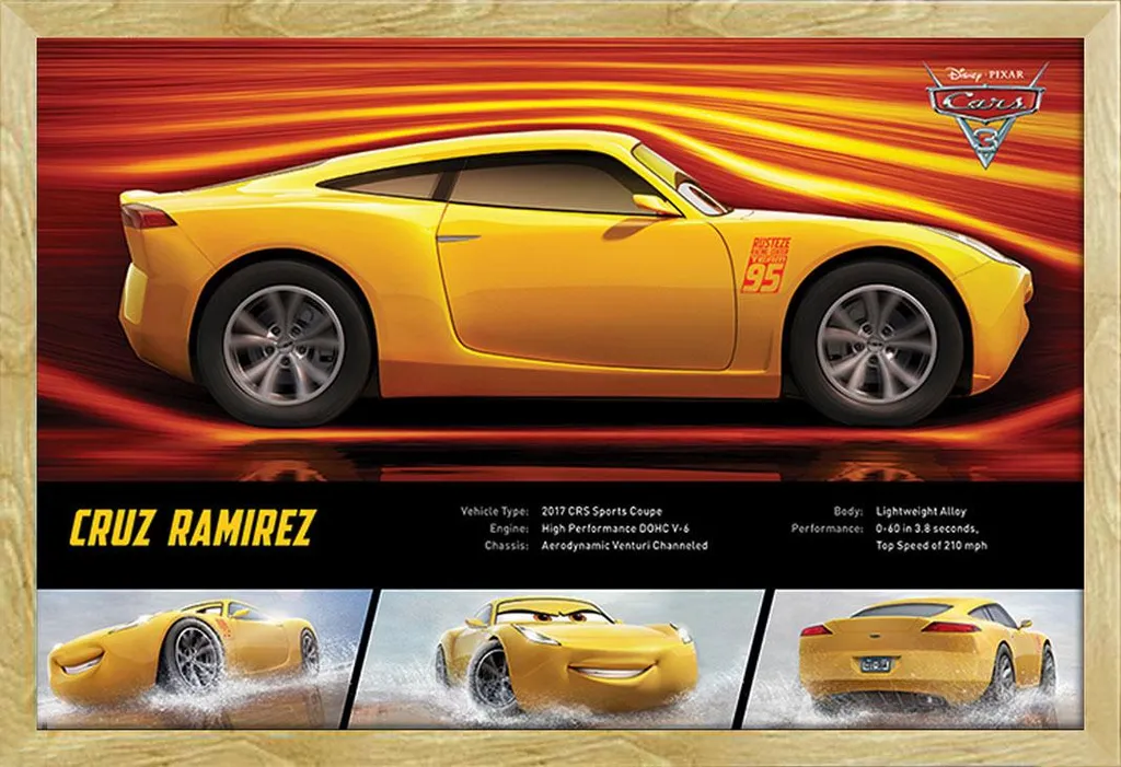 Regalo Cars 3: Poster Cruz Ramirez con Cornice Sicura Shinsuke