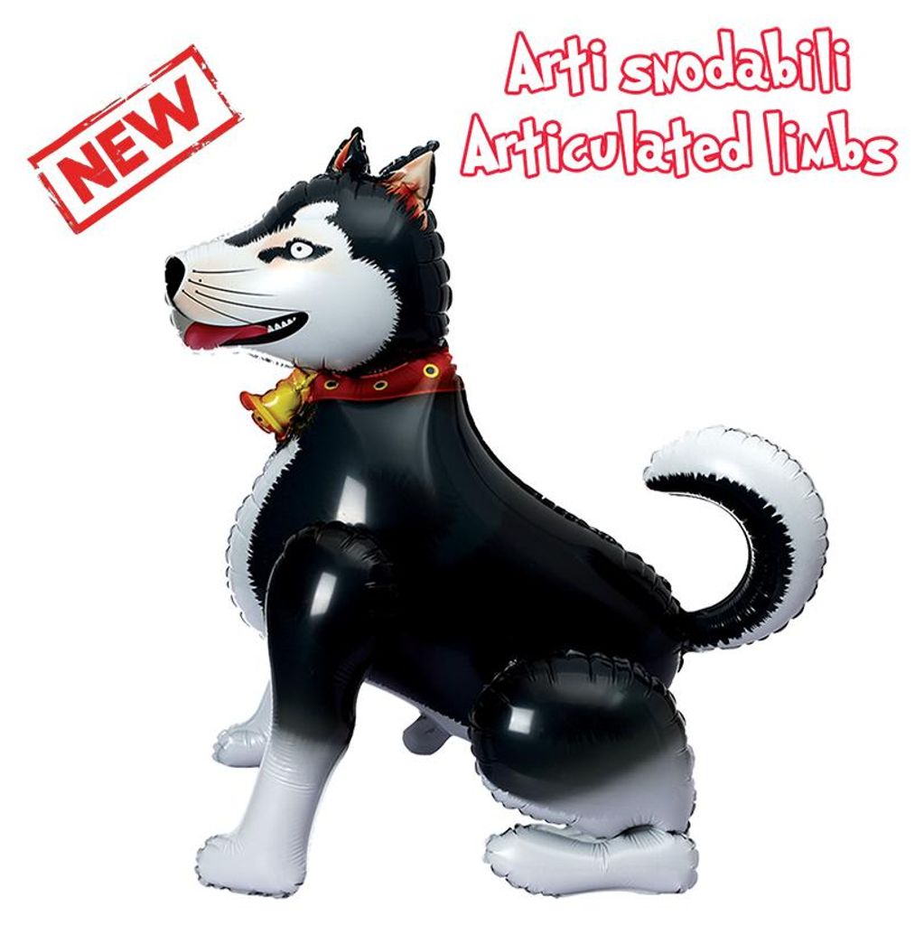 Airwalker Folienballon "Husky schwarz" | 110cm Produktbild 