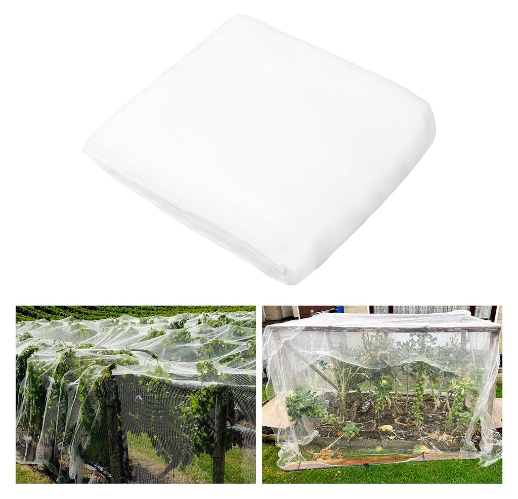 2x5M Insektenschutznetz für Gemüse und Obstgarten - Garten Kulturschutznetz für Pflanzen - Schutznetz gegen Insekten, Vögel und Fliegen