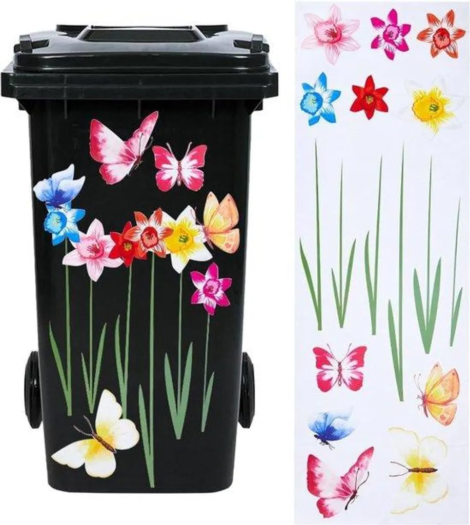 Autocollants muraux fleurs colorées 276x98 pouces imperméables DIY