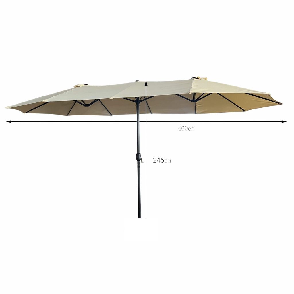 Garten-Doppelsonnenschirm TILIA in Beige Gewicht 12,3 kg L460 x B270 x H245 cm