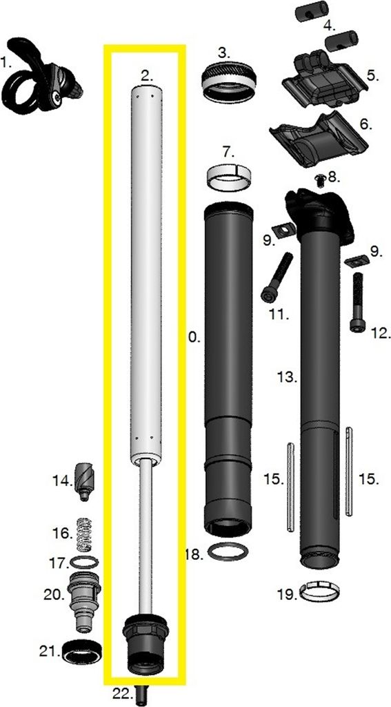 Crankbrothers Highline Cartridge Kartusche, 100mm, 6mm Schaft, V2