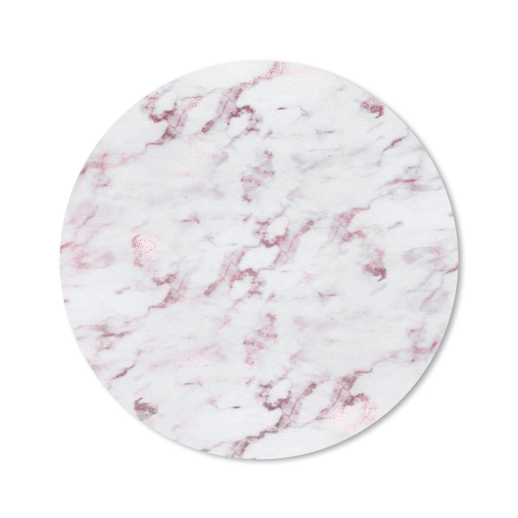 MuchoWow Mauspad Mousepad Marmor - Weiß - Rosa 50x50 cm - Mousepads - Maus Mat - Pad - Mausunterlage - Vinyl