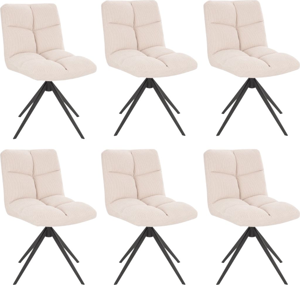 HOME DELUXE - Esszimmerstuhl NODA - 6er Set, Farbe: Samt Produktbild 
