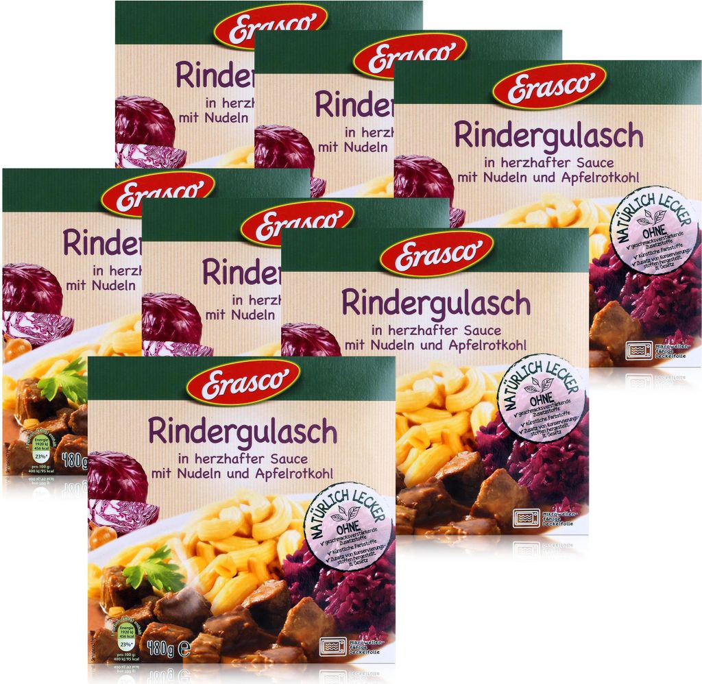 Erasco Rindergulasch 480g Fertigessen (7er Pack) Produktbild 