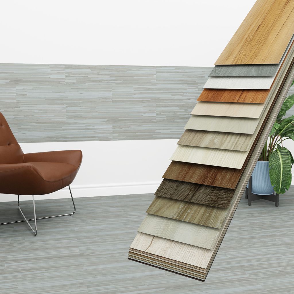 HEXIM Vinyldielen 0,97m² selbstklebend PVC Wandverkleidung Bodenbelag Holzoptik 91x15cm Paneele für Wand & Boden Holzdielen grau (7 Dielen Froste...