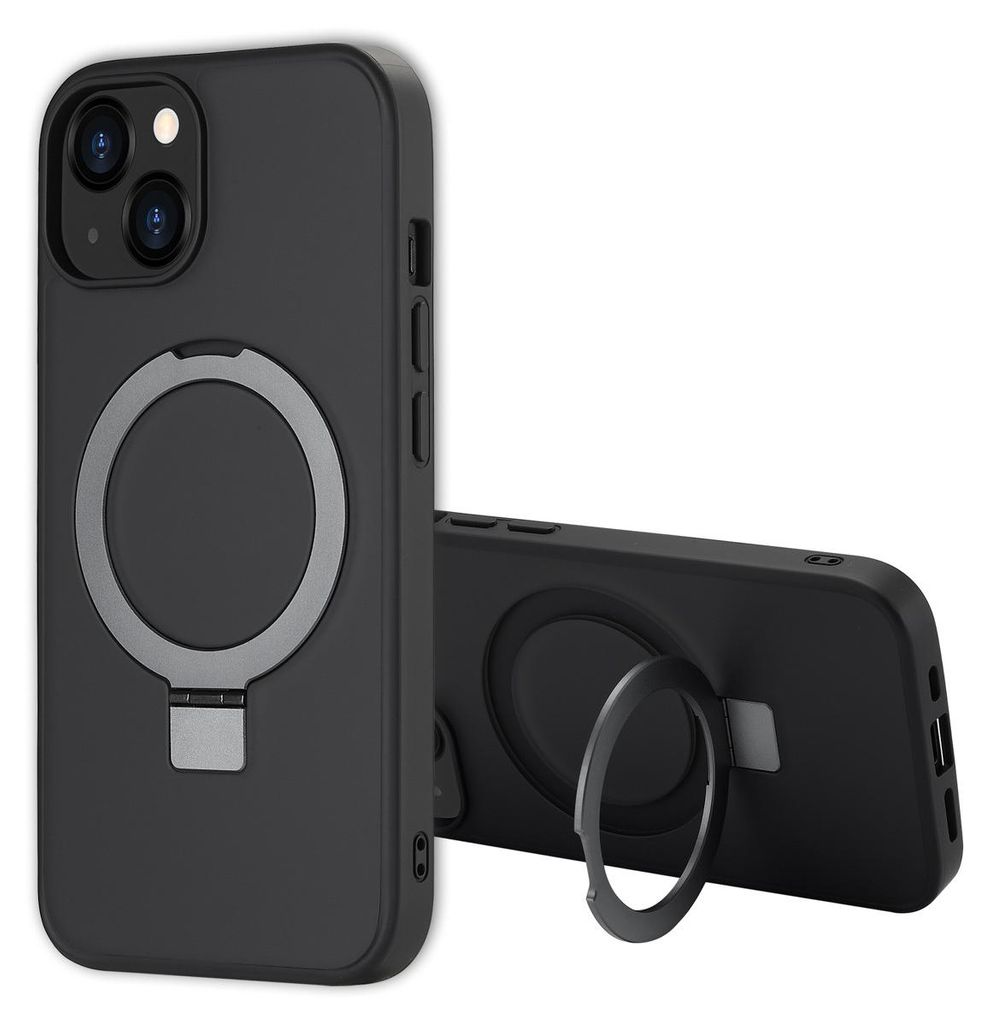 Accezz Ring Stand Backcover con MagSafe iPhone 14 - Nero Immagine del prodotto 