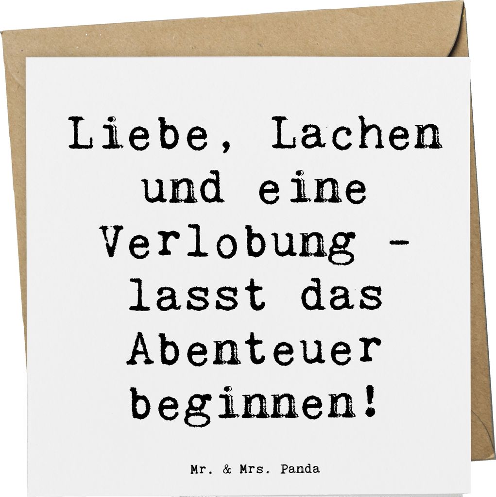 Mr. & Mrs. Panda Grußkarte Spruch Verlobungsfeier Abenteuer - Weiß - Geschenk, Liebevoll, doppelkarte, Zukunft, anlasskarte, Heirat, faltkarte, K...