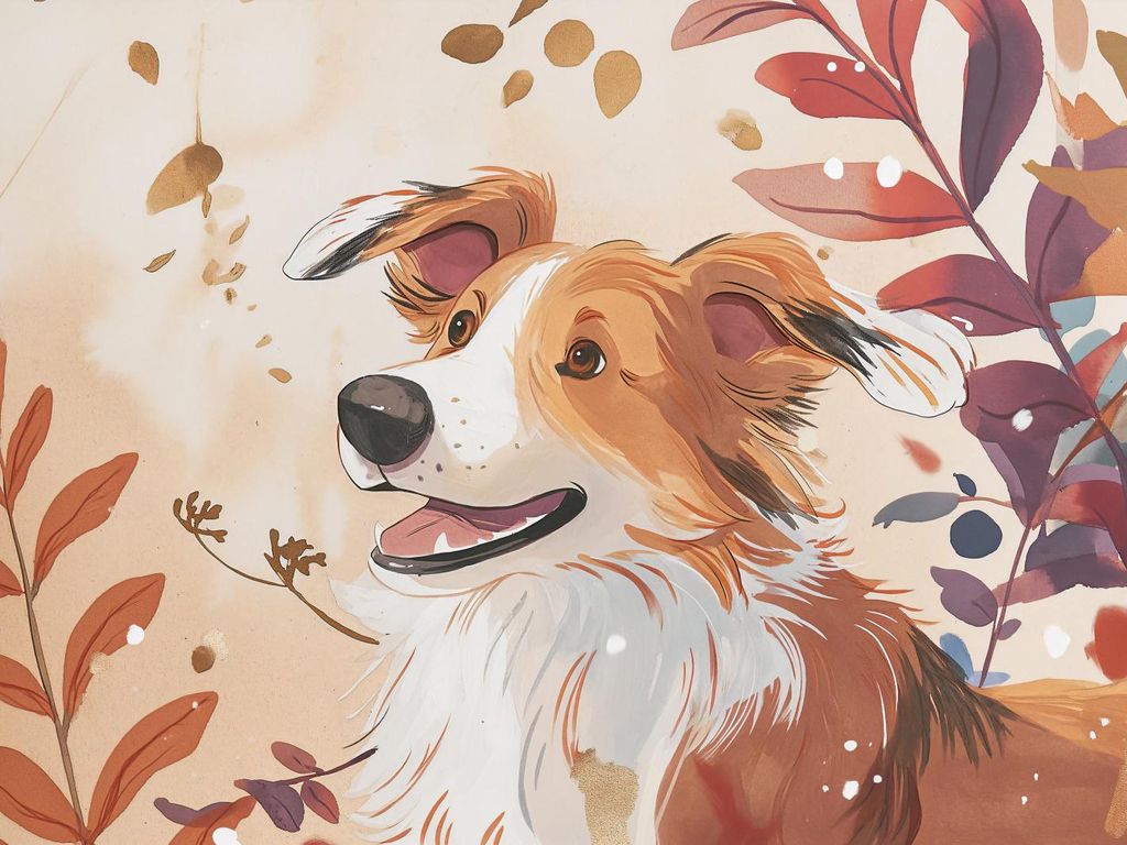 Plakat 40x30cm Collie im Herbst
