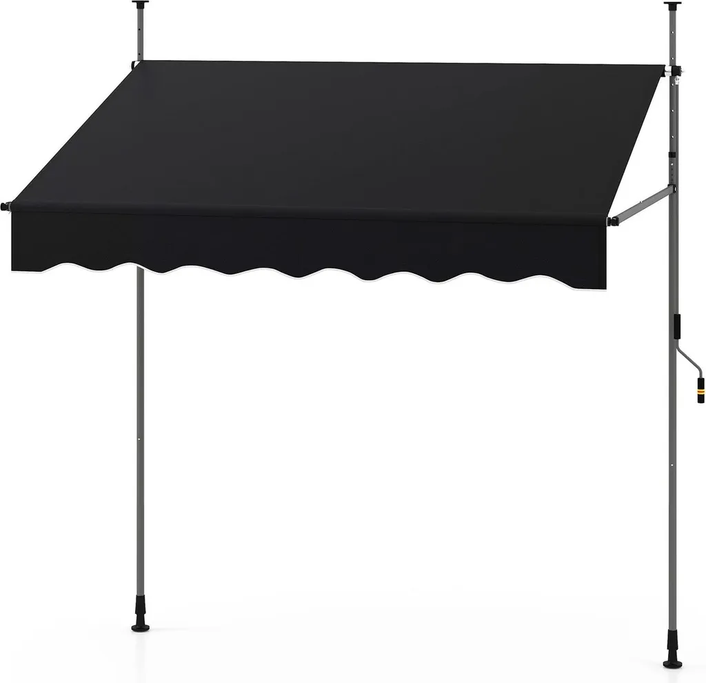 Store banne manuel de balcon 200cm réglable sans percer résistant aux UV et pluie
