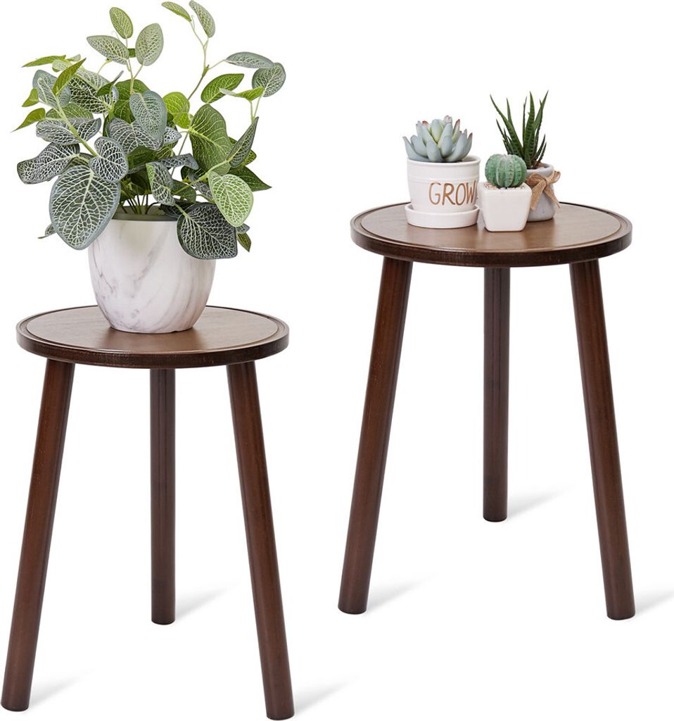 WISFOR 2er Set Blumenstnder, Pflanzenstnder Bambus,