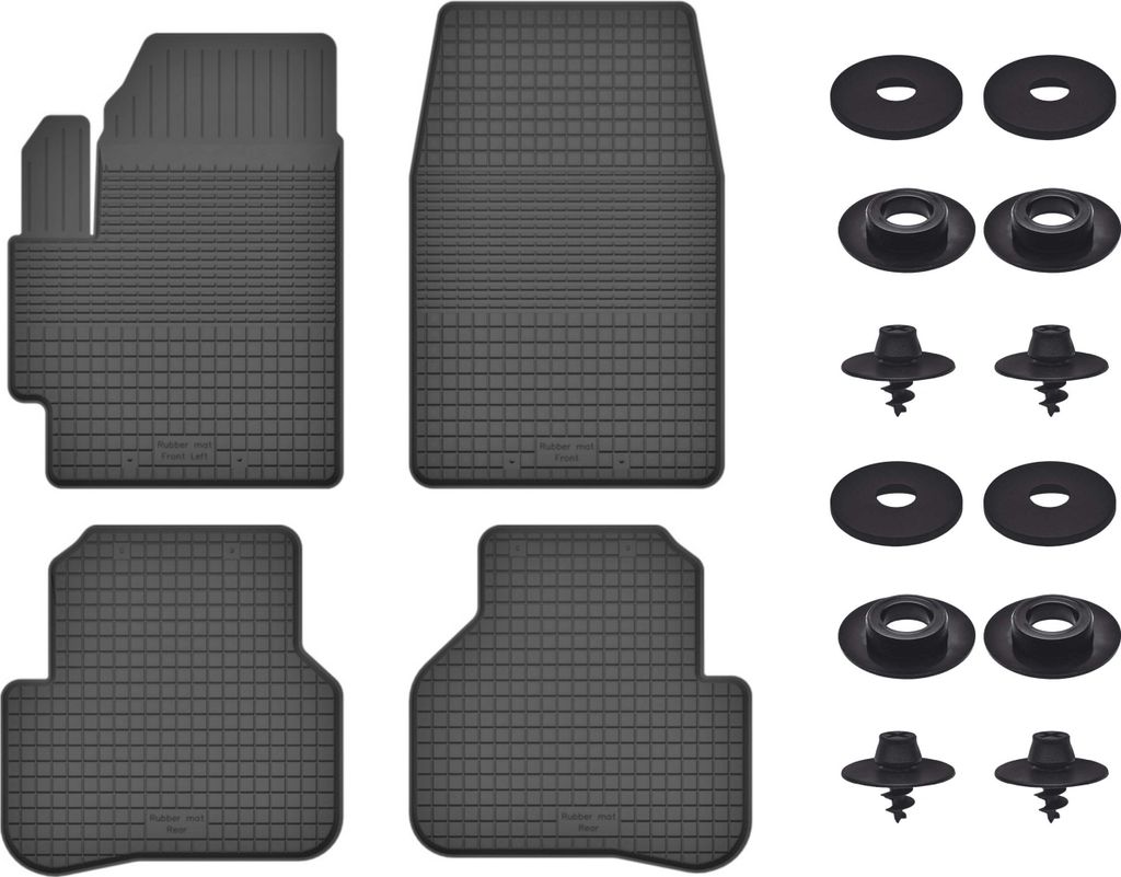 Gummimatten Mit Stoppern Für: Mazda 3 I Bk (2003-2009) Schwarz Set