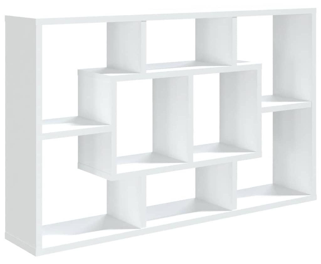 vidaXL Nástenná polica biela 85x16x52,5 cm odvodený výrobok Obrázok produktu 
