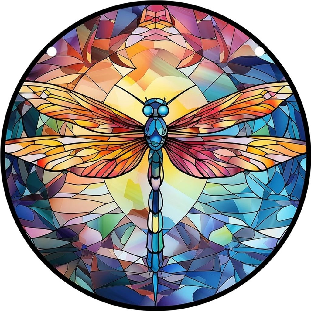 Sonnenfänger Libelle Typ13 - Buntglas Deko für Ihr Zuhause KP32349