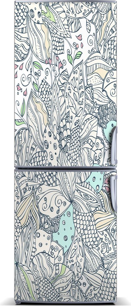 Tulup Kühlschrankdekoration - Magnetmatte - 70 cm x 190 cm - Magnet auf dem Kühlschrank - Blumenmuster