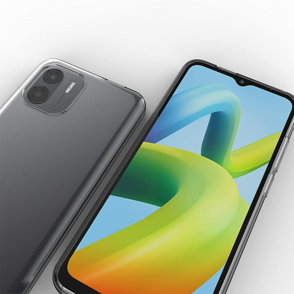 TEYYOS Handyhülle Für Xiaomi Redmi A1 – Hybrid-Cover Mit Standfuß, Stoßfest, Grau, TPU/PC