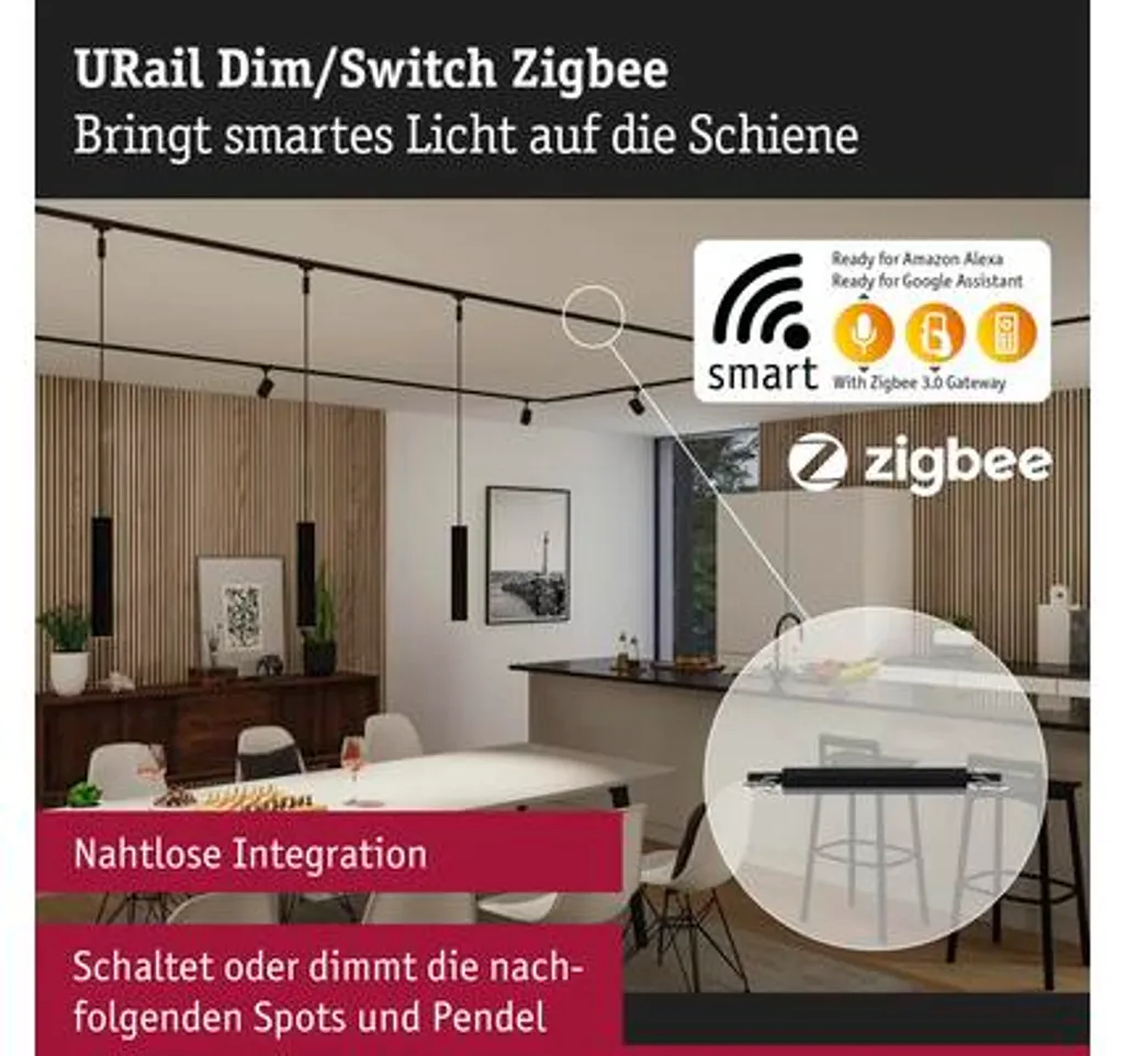 Adaptateur Paulmann URail Noir Mat 50W : Solution pour Rail Intensité - 5