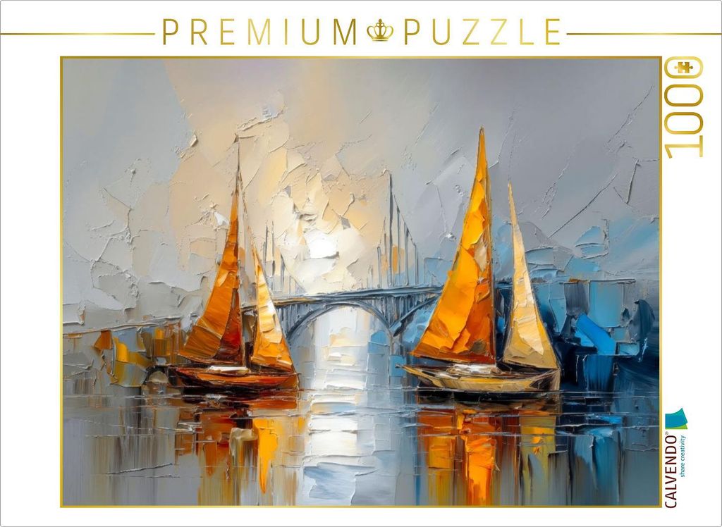 CALVENDO Puzzle Segelboote in ruhigem Fahrwasser | 1000 Teile Lege-Größe 64x48cm Foto-Puzzle für glückliche Stunden