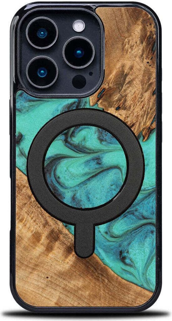 Holzhülle Bewood Unique - Turquoise für MagSafe für iPhone Produktbild 