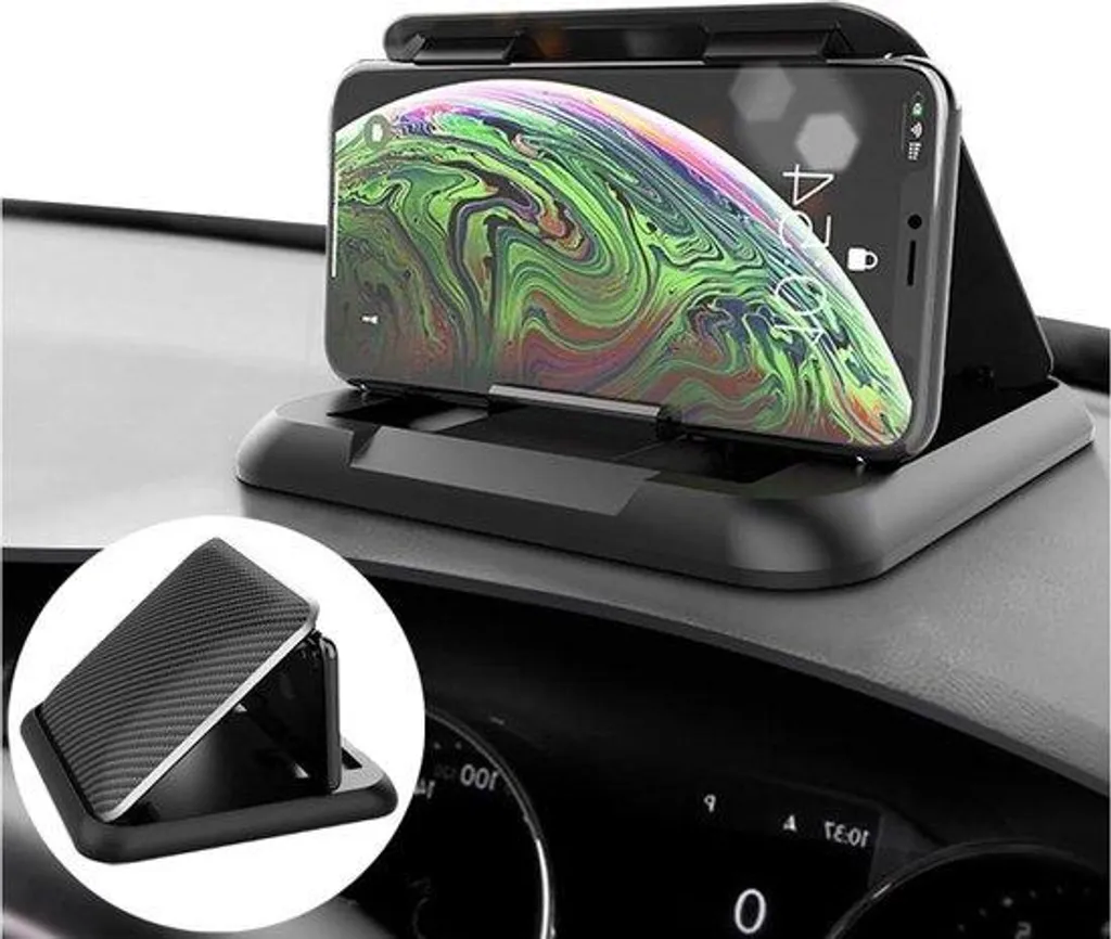 Tapis de bord multifonction silicone noir pour support téléphone auto