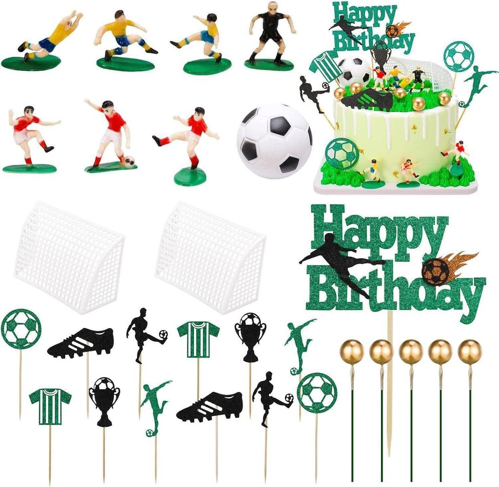 Heyu-Lotus Fußball Tortendeko Set für Geburtstag Party Produktbild 