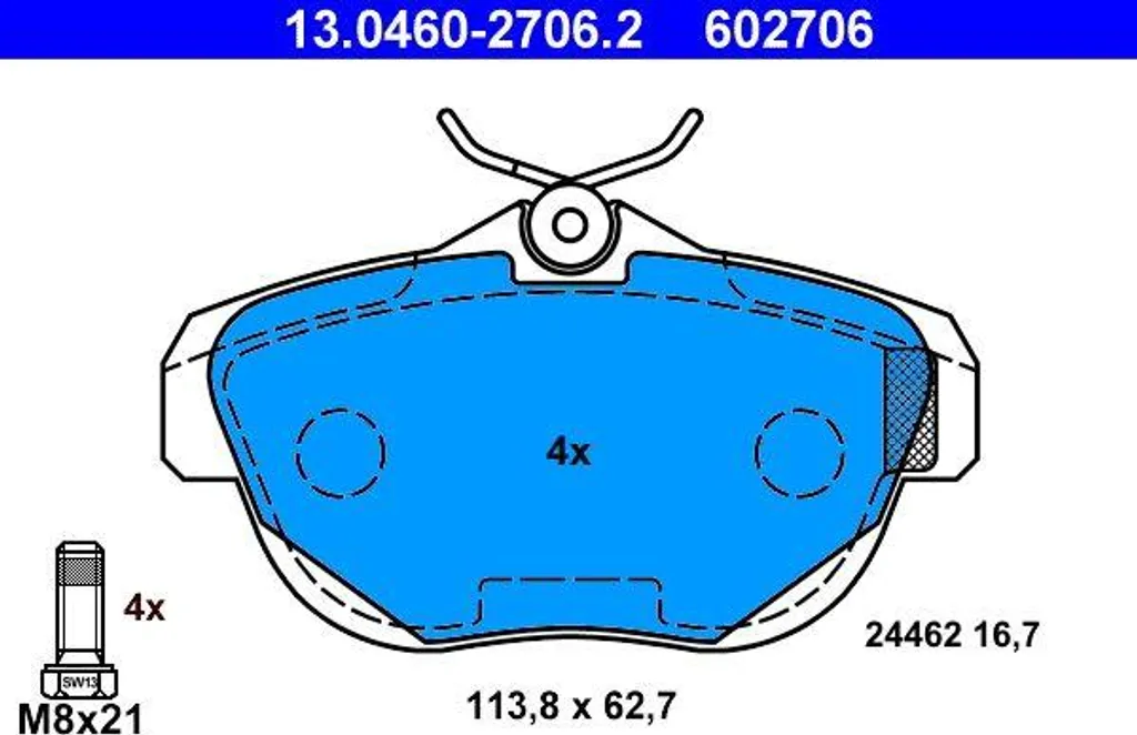 ATE 13.0460-2706.2 Jeu de Plaquettes de Frein à Disque OE 425329 pour C6