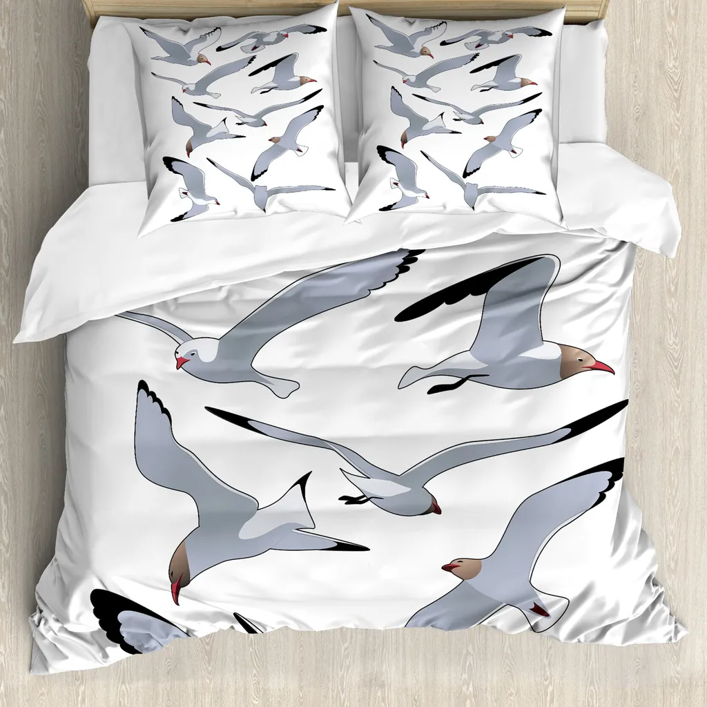 Set Copripiumino Antiallergico ABAKUHAUS Gabbiani 155x220 cm