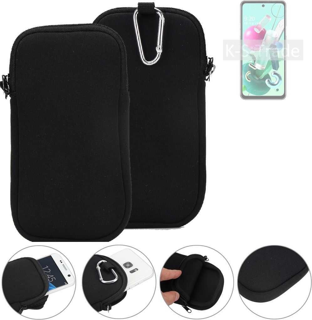 K-S-Trade Neopren-Hülle Handyhülle kompatibel mit LG Electronics Q92 Schutzhülle Neoprenhülle Sleeve Schutz-Hülle Gürtel Tasche Case Holster