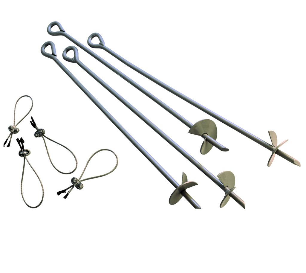ShelterLogic Metall Bodenanker Sturmanker 4 Stück Silber 69 cm
