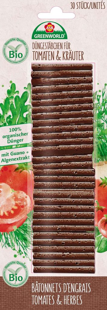 Tomaten- & Kräuterdüngestäbchen (30 Stück) | Dünger von ASB Greenworld