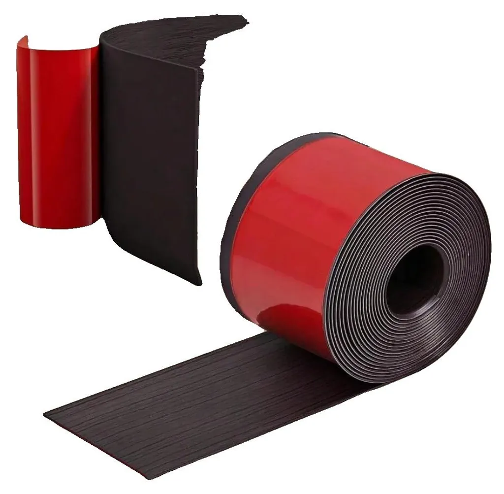 Plinthe noyer noir autocollante 2m - Finition pour murs et sols souples