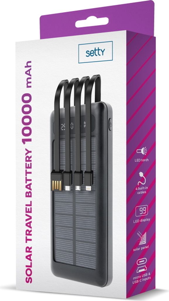 SettySolar-Powerbank mit integriertem USB microUSB USB-C Produktbild 6