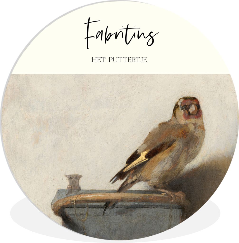 MuchoWow Rundes Wandbild - Runde Bilder Kunst - Der Stieglitz - Fabritius Ø 30 cm Kreis Wanddekoration Kunststoff - Wandkreis - Wandschmuck - Sc...