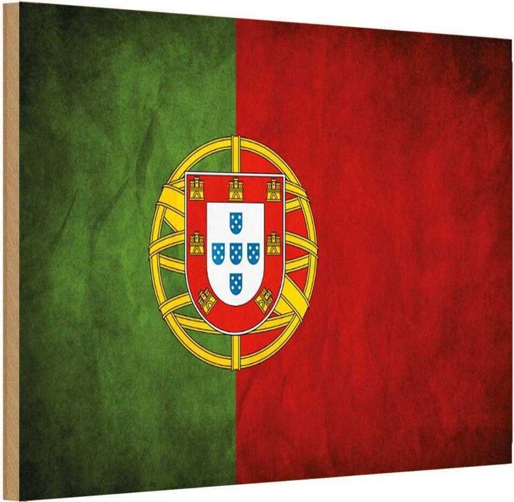vianmo Holzschild 12x18 cm Portugal Fahne Flagge Wappen