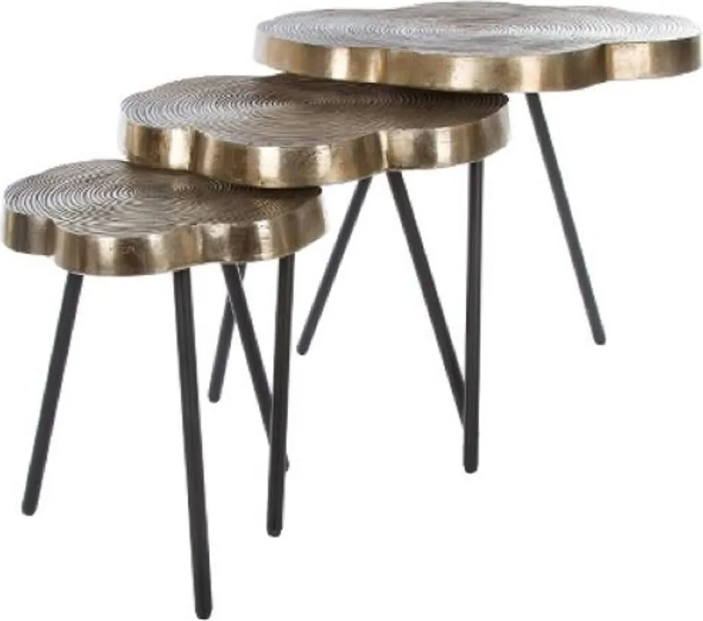 Table d'Appoint Robuste pour Décoration Originale Bronze et Noir