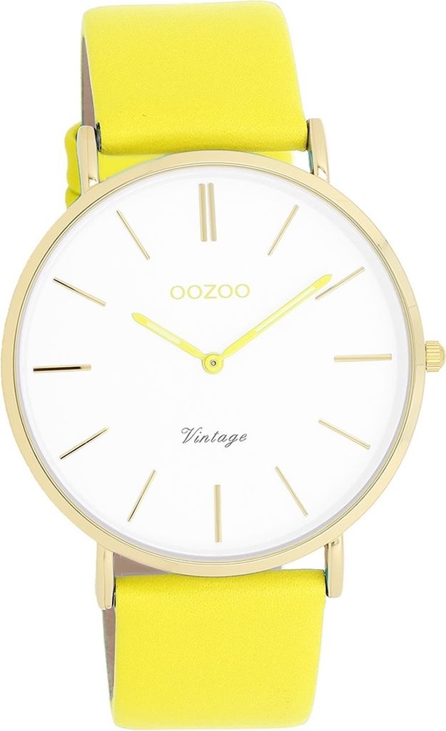 Oozoo Damen Armbanduhr gelb Analog Vintage Series Produktbild 