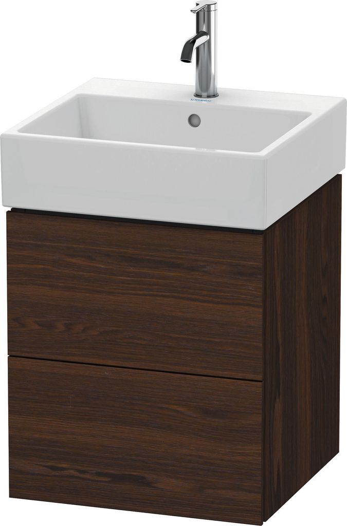 Waschtischunterbau L-CUBE 544x484x459mm nussbaum gebürstet nussbaum gebürstet