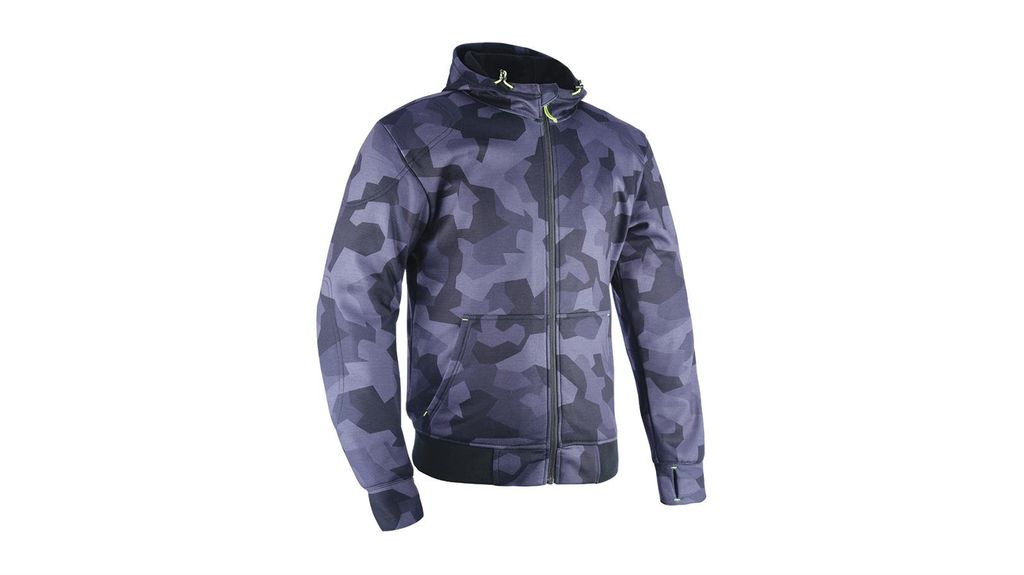Oxford Super 2.0 Motorrad Hoodie (Black/Camouflage,S)