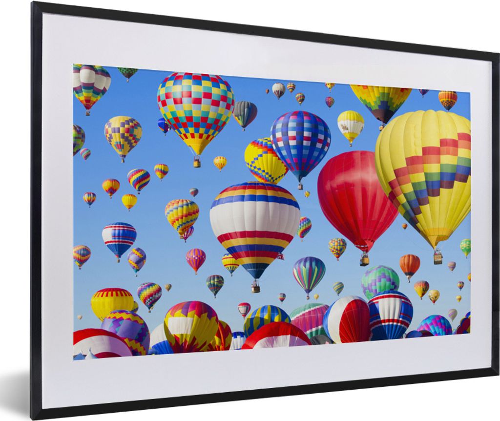 MuchoWow MuchoWow Gerahmtes Poster Ballon - Farben - Muster 60x40 cm - Poster mit zchwarzem Bilderrahmen - Schlafzimmer - Plakat in Rahmen - Dr...