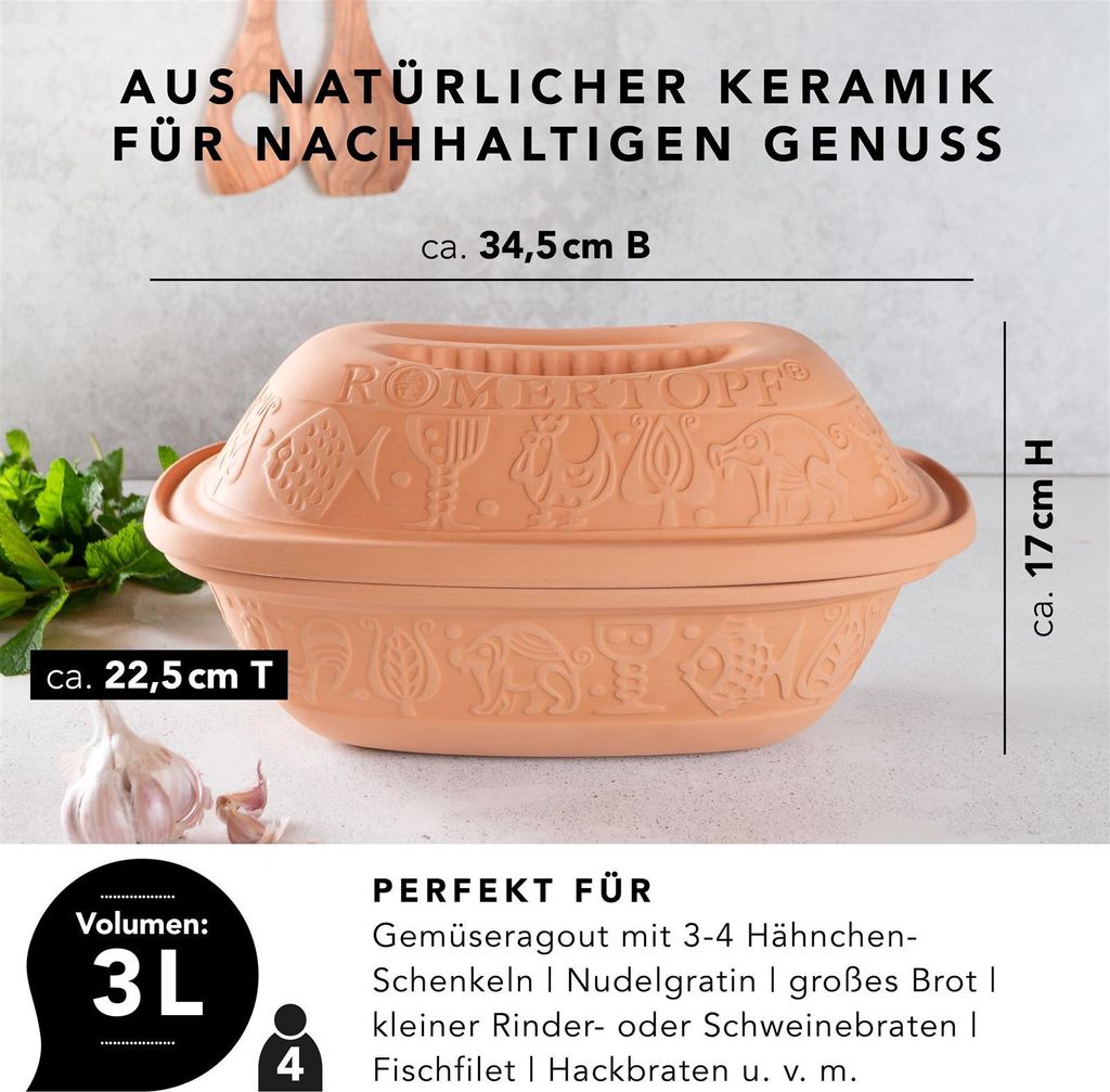 Römertopf Bräter KLASSIK für 4 Personen